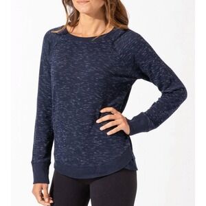 Threads 4 Thought Women Cannon Tulip Hem Tunic Sweater Top Navy Blue Size M